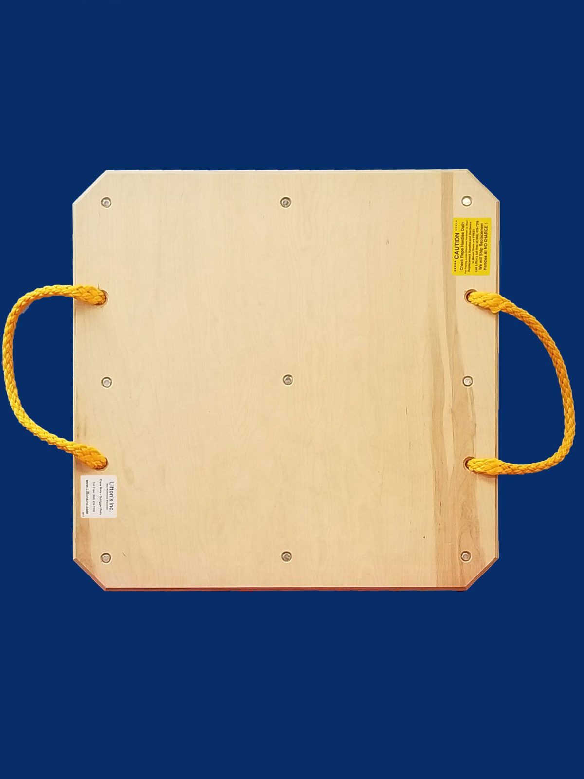 30-inch square outrigger pad with rope handles, offering durable, easy-to-position support for light to medium-duty equipment.